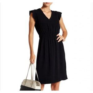 Kate Spade flutter cap sleeves Crepe dress in black, Size: 6 011